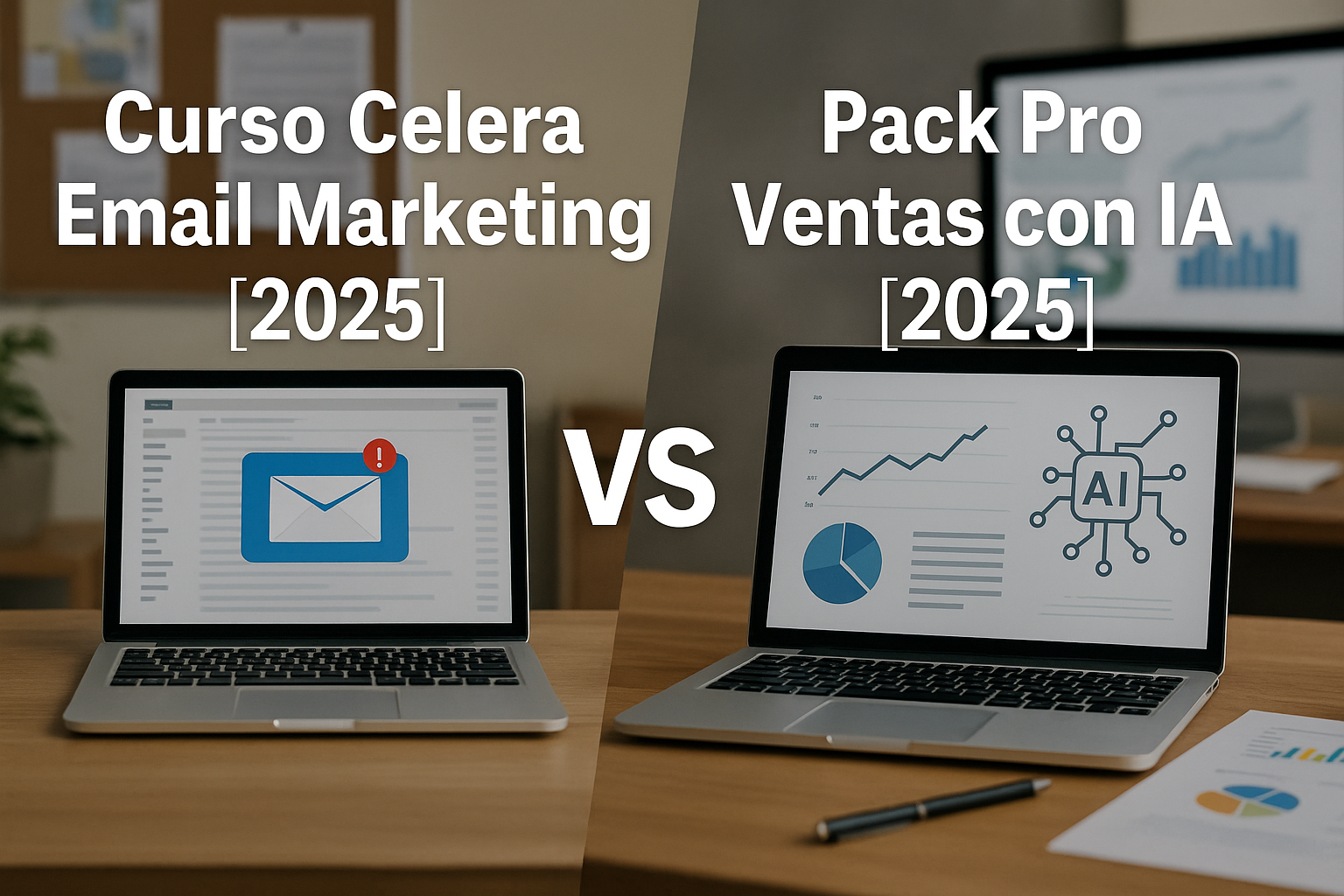 En este momento estás viendo Curso Celera Email Marketing vs Pack Pro Ventas con IA [2025]: Comparativa completa, ventajas y cuál elegir para captar más clientes