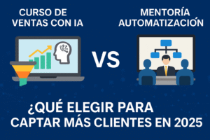 Lee más sobre el artículo Curso de ventas con IA vs mentoría de automatización: ¿qué elegir en 2025 para captar más clientes?