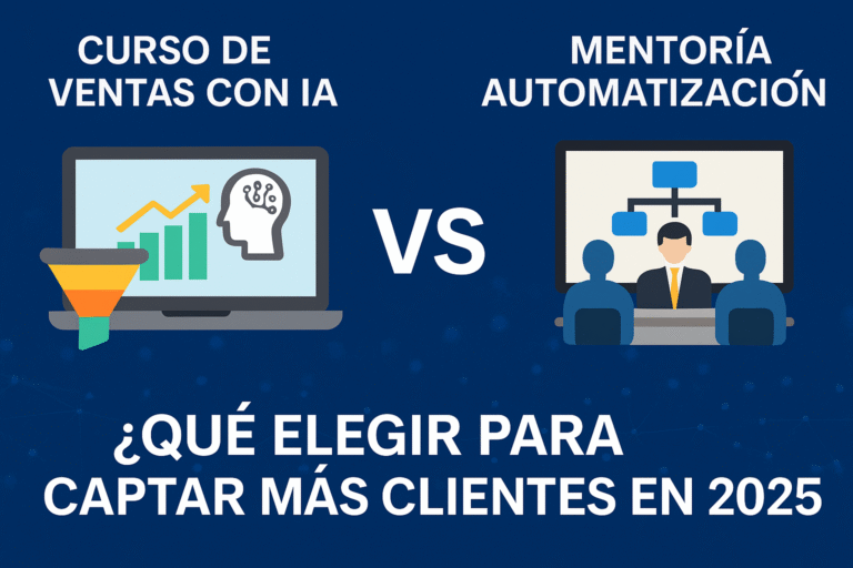 Curso de ventas con IA vs mentoría de automatización: ¿qué elegir en 2025 para captar más clientes?